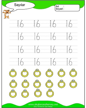 okul öncesi 1 sayısı çizgi çalışması
